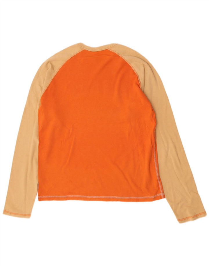 Lee Top grafico da uomo a maniche lunghe XL in cotone color block arancione