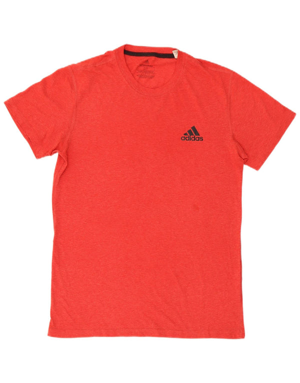 Adidas Uomo Manica Corta Regular T-shirt Top Piccolo Rosso Poliestere
