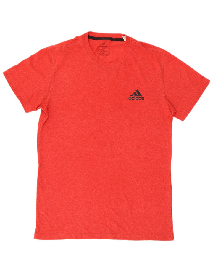 Adidas Uomo Manica Corta Regular T-shirt Top Piccolo Rosso Poliestere