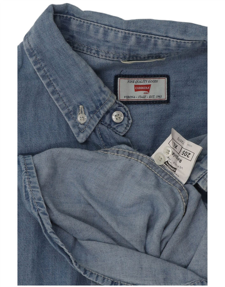CARRERA Camicia in denim vestibilità regolare da uomo XL in cotone blu