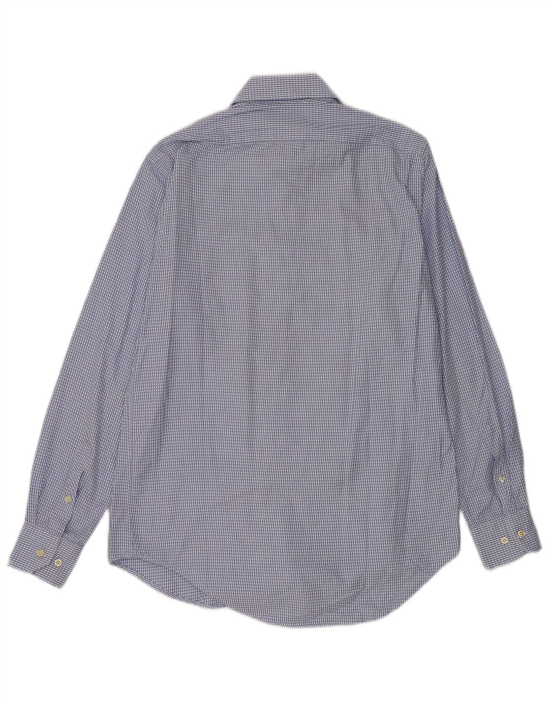 Camicia da uomo Massimo Dutti taglia 40 cotone pied de poule blu medio