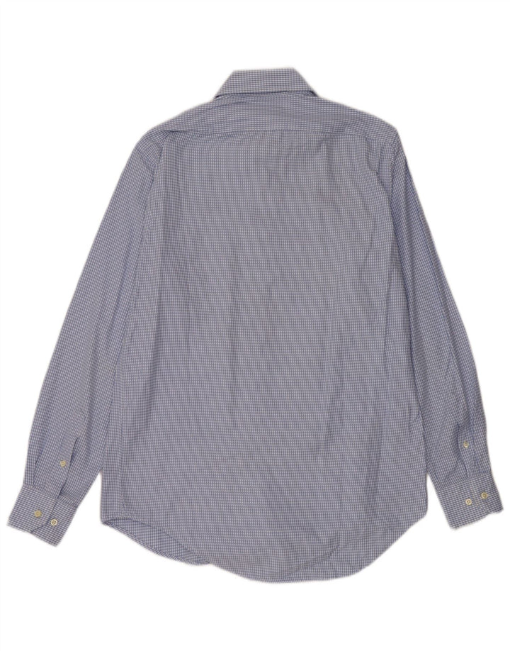Camicia da uomo Massimo Dutti taglia 40 cotone pied de poule blu medio