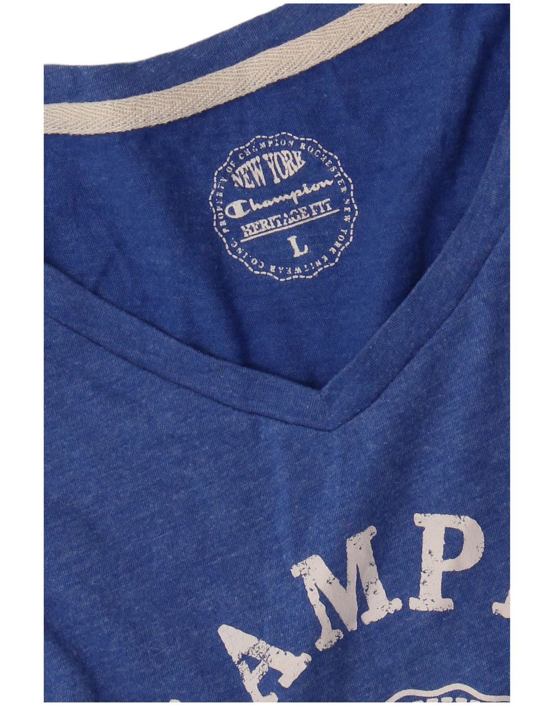 CHAMPION T-shirt grafica da donna con vestibilità Heritage UK 14 Large Blu