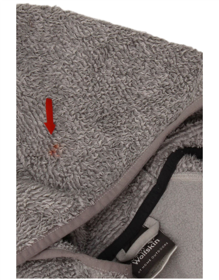 Giacca in pile con cappuccio da donna Jack Wolfskin UK 12 Poliestere grigio medio