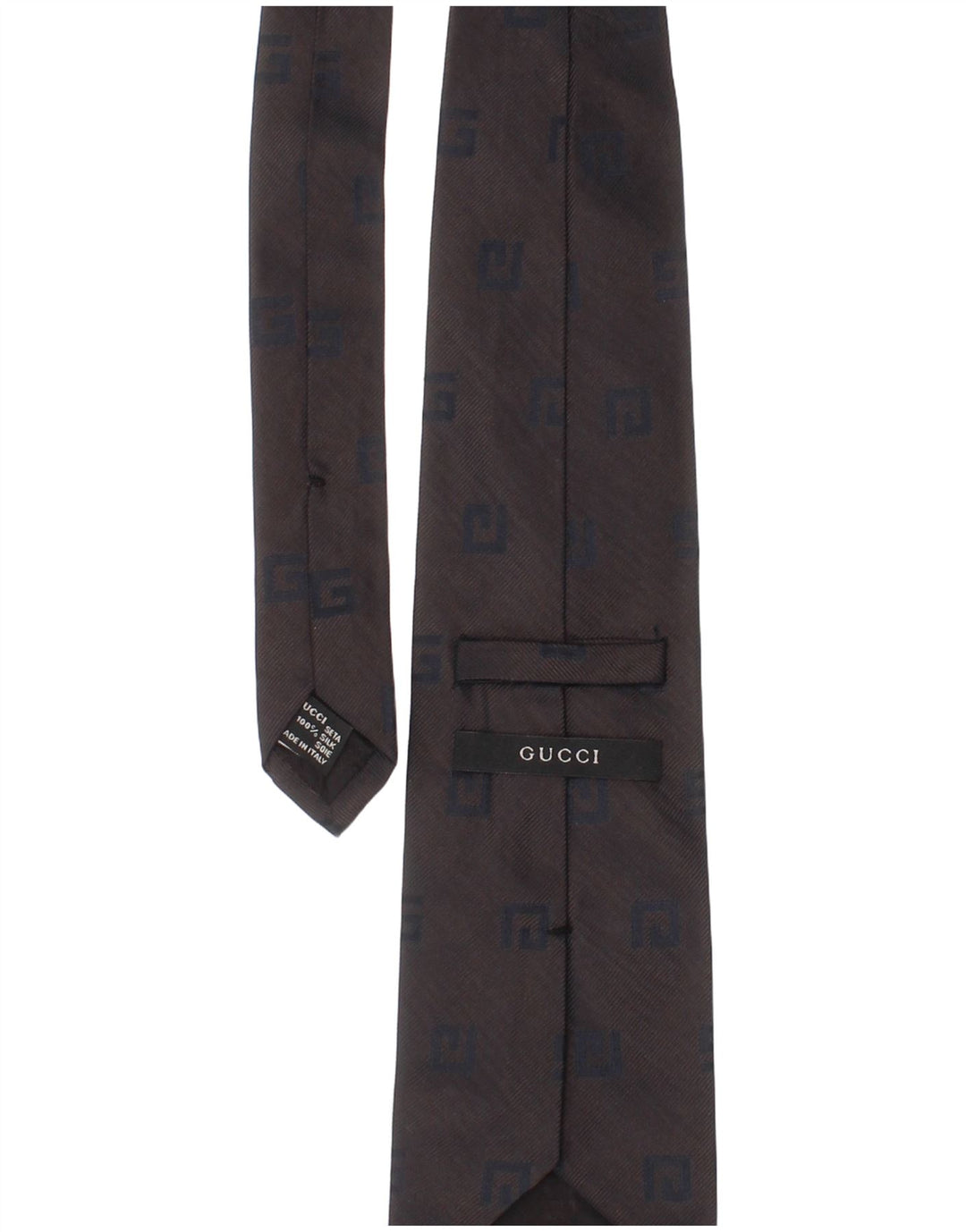 Cravatta Gucci Uomo Taglia Unica Seta Grigia Classica