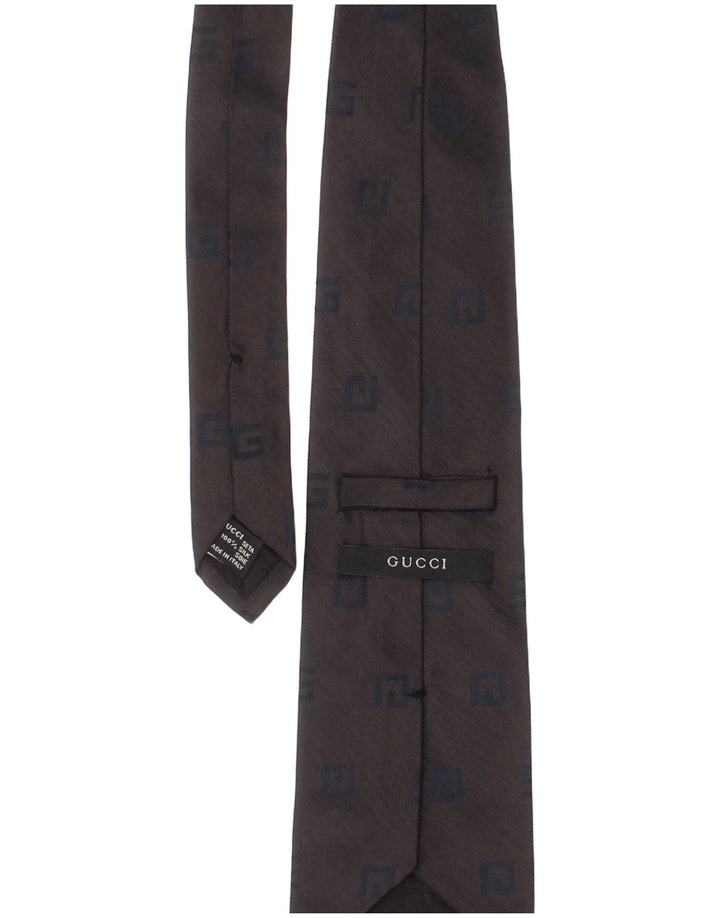Cravatta Gucci Uomo Taglia Unica Seta Grigia Classica