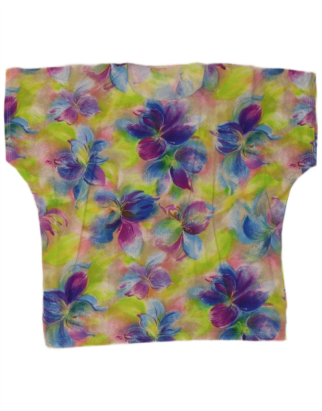 Camicetta vintage da donna Top UK 18 XL floreale multicolore