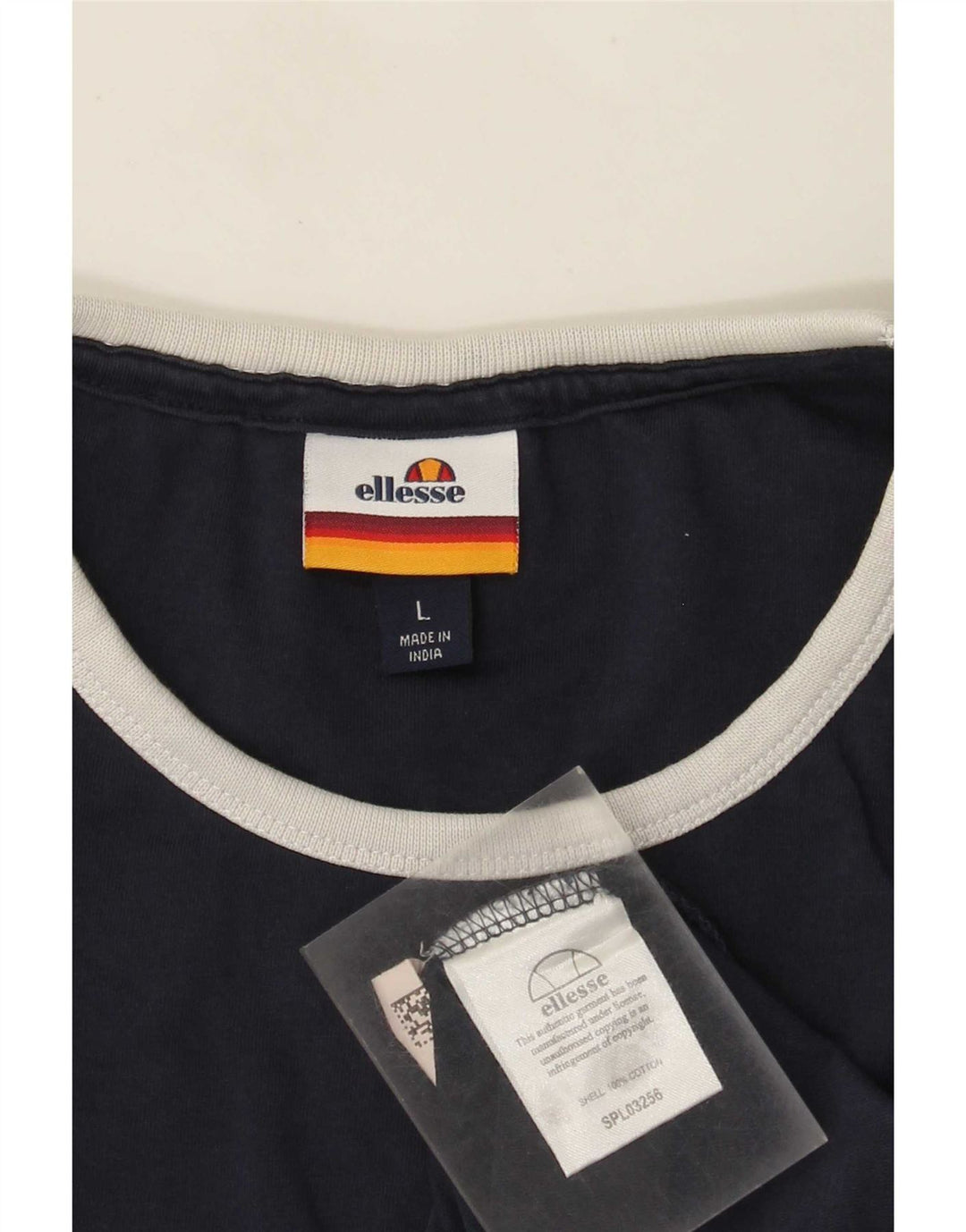 Maglia da uomo Ellesse a maniche lunghe grande in cotone blu navy