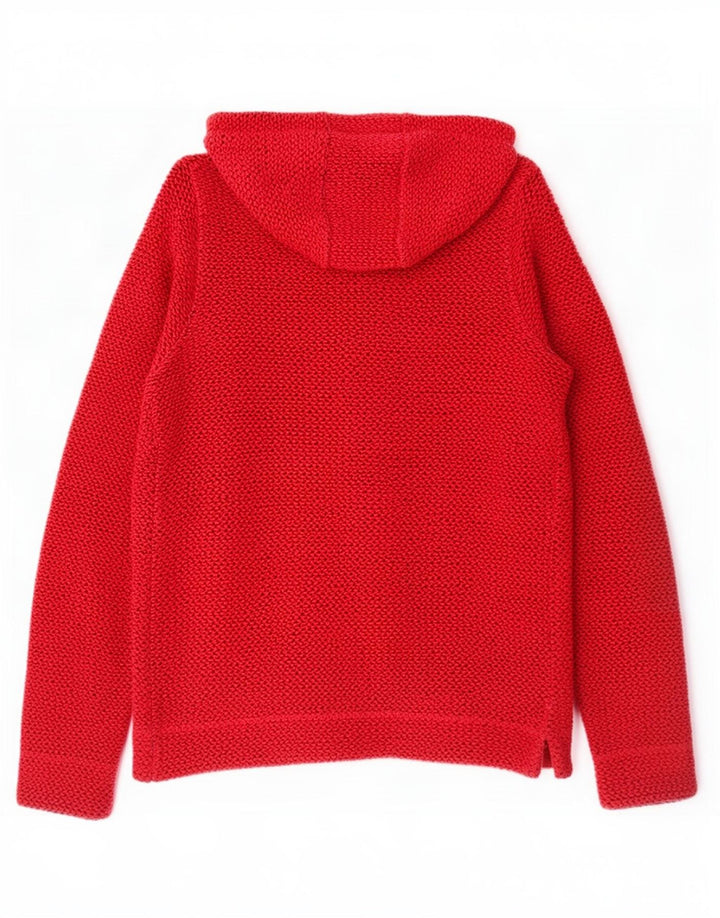 Maglione con cappuccio e zip da donna Weird Fish UK 8 piccolo cotone rosso