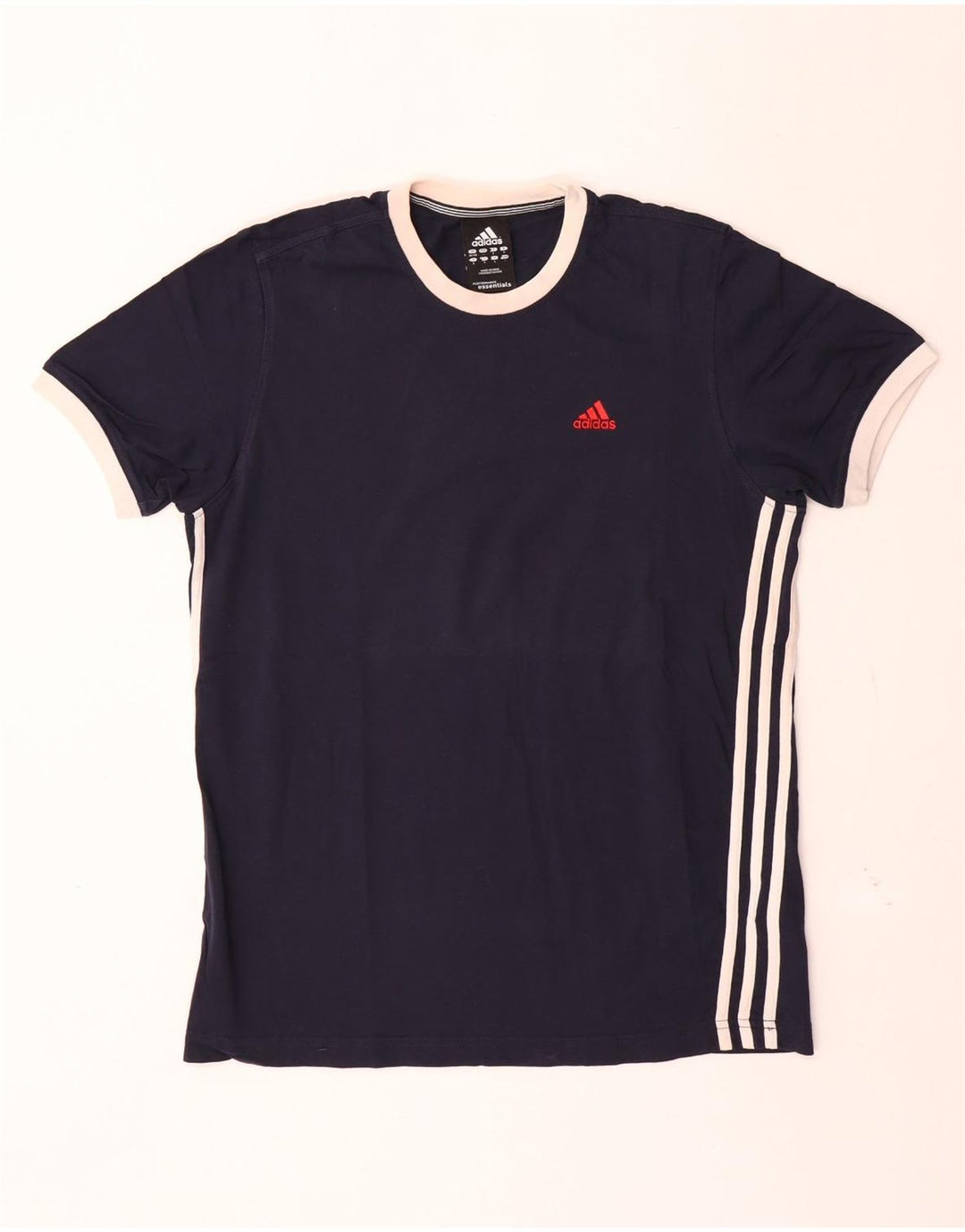 T-shirt da uomo Adidas Top UK 38/40 medio cotone blu navy