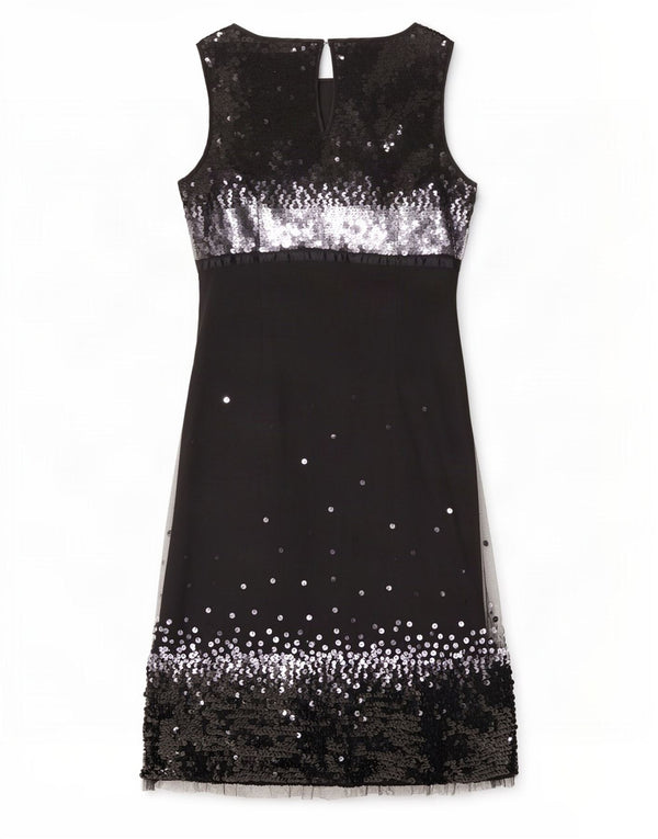 Abito tubino con paillettes senza maniche da donna Whistles UK 14 grande poliestere nero