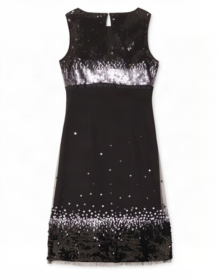 Abito tubino con paillettes senza maniche da donna Whistles UK 14 grande poliestere nero