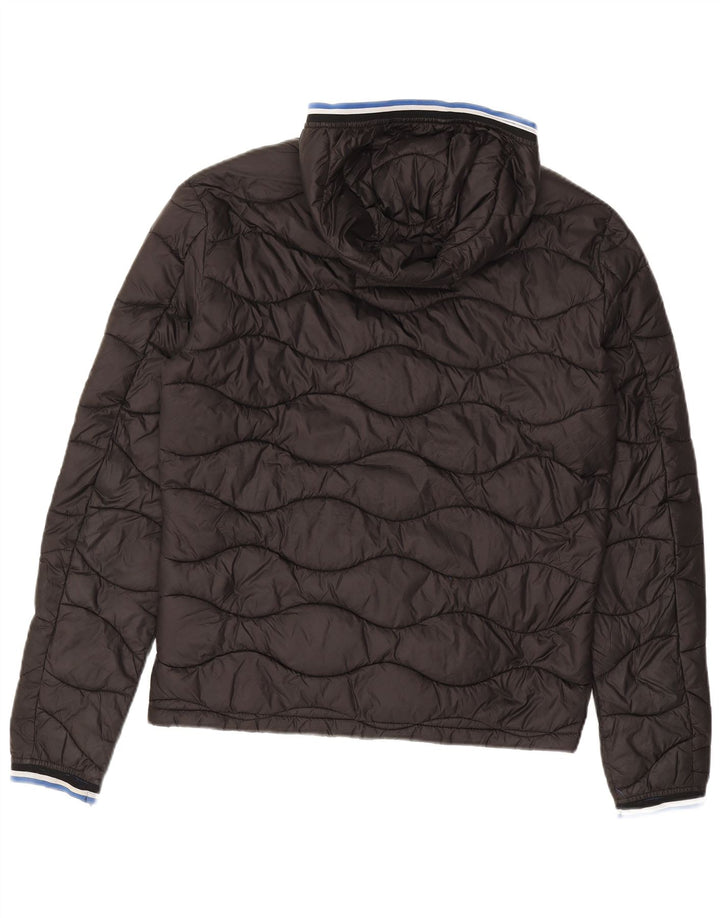 Giacca imbottita con cappuccio da uomo SUPERDRY UK 36 piccola in nylon nero
