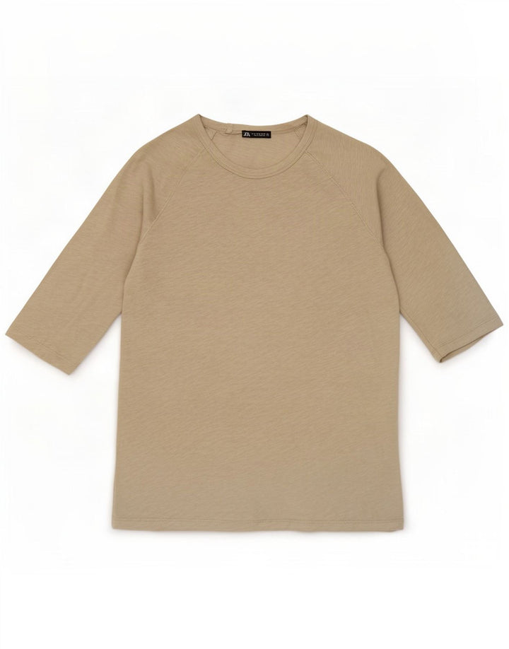 Top Zara da donna manica 3/4 UK 12 cotone grigio medio