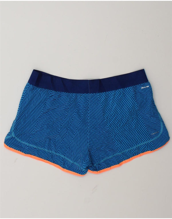 Pantaloncini sportivi Adidas Climalite da donna UK 12/14 Gessato blu medio
