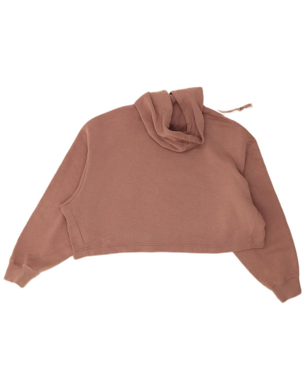 Maglione con cappuccio oversize corto da donna Adidas UK 14 Cotone marrone medio