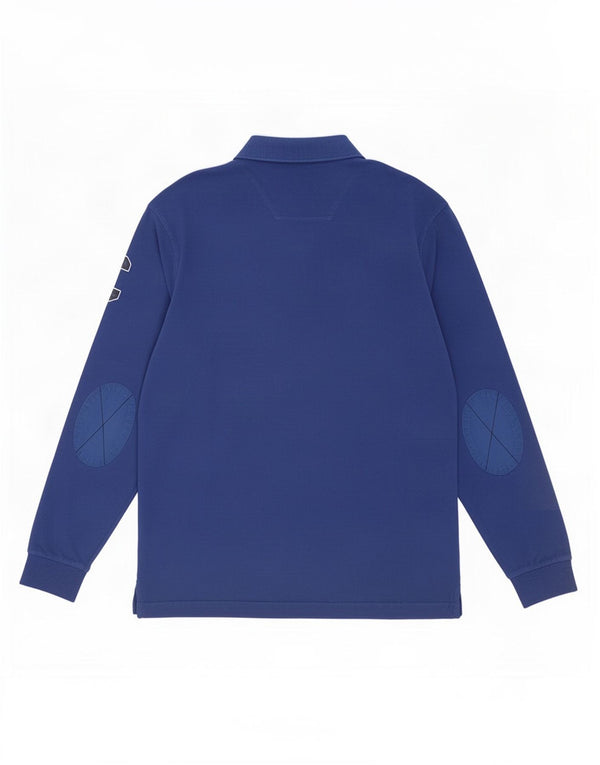 Polo da uomo a maniche lunghe grafica La Martina 2XL Blu