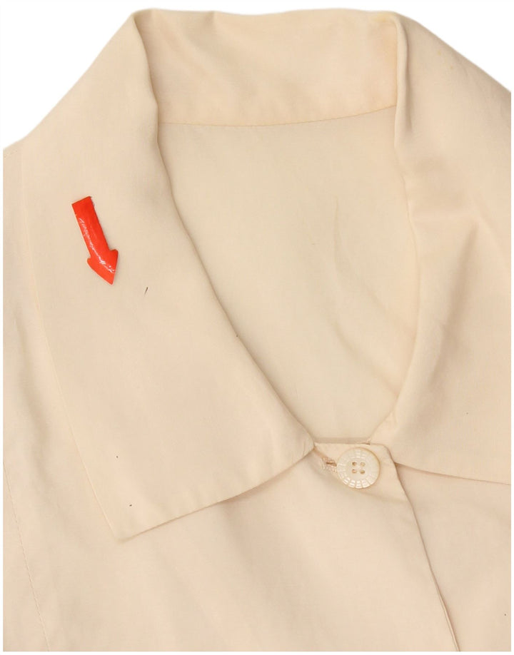 Camicetta corta da donna vintage UK 14 Beige medio