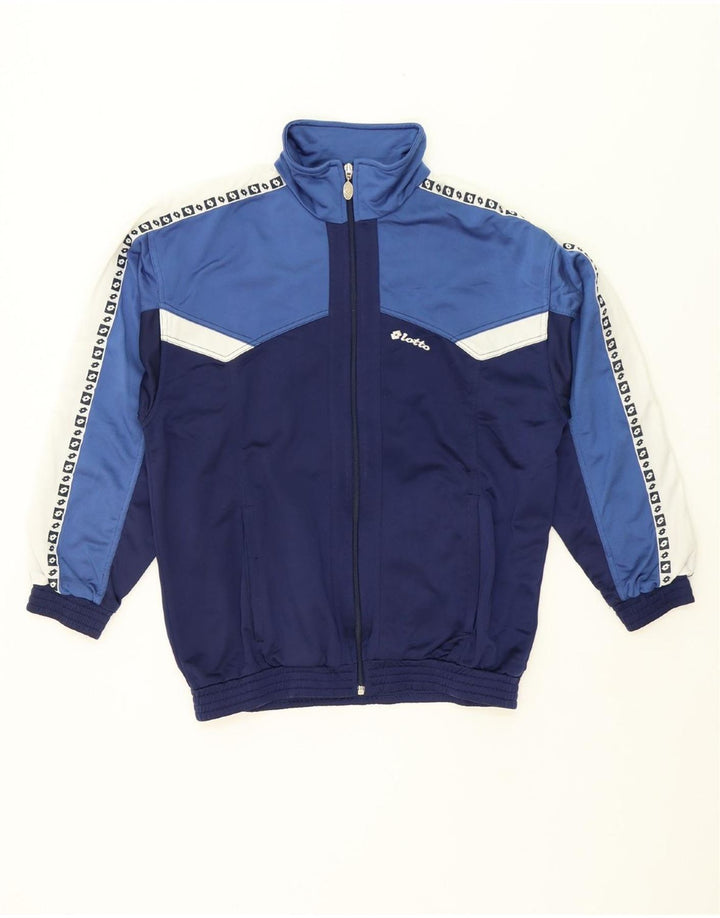 LOTTO Boys Tracksuit Top Jacket 15-16 Years 3XL Blue Colourblock Polyester Vintage Lotto and Second-Hand Lotto from Messina Hembry 