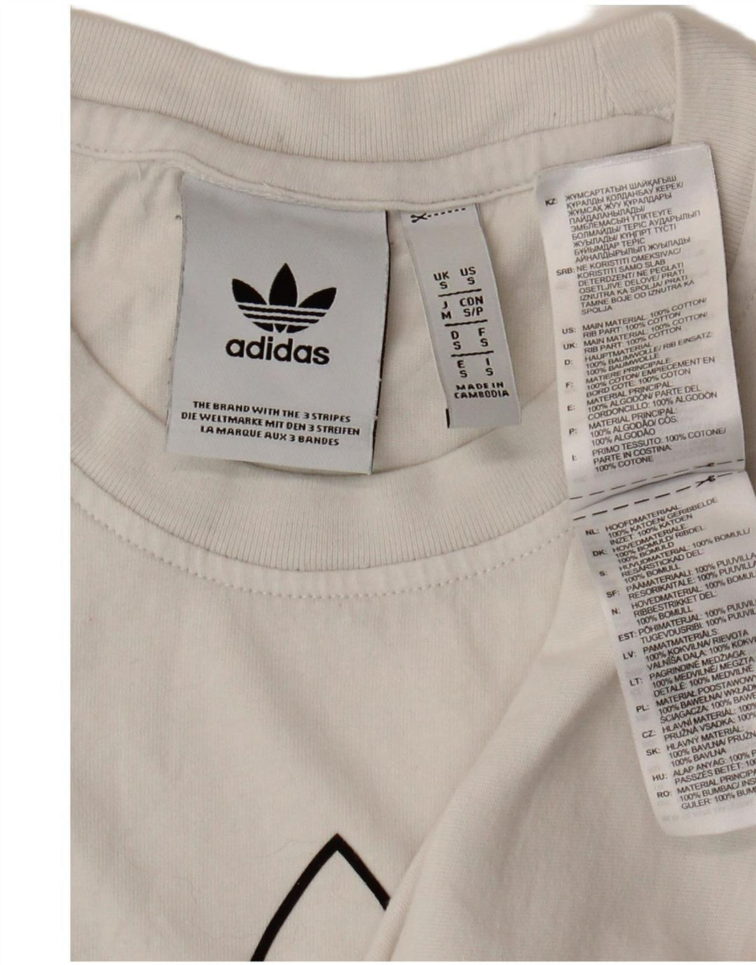 T-shirt grafica da uomo Adidas Top piccola in cotone bianco
