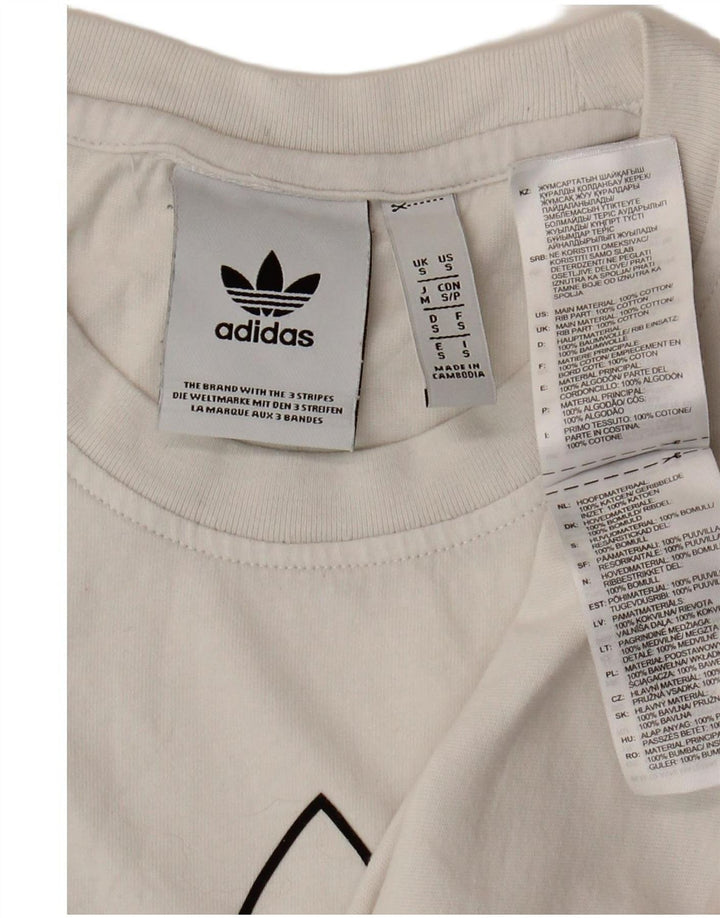 T-shirt grafica da uomo Adidas Top piccola in cotone bianco