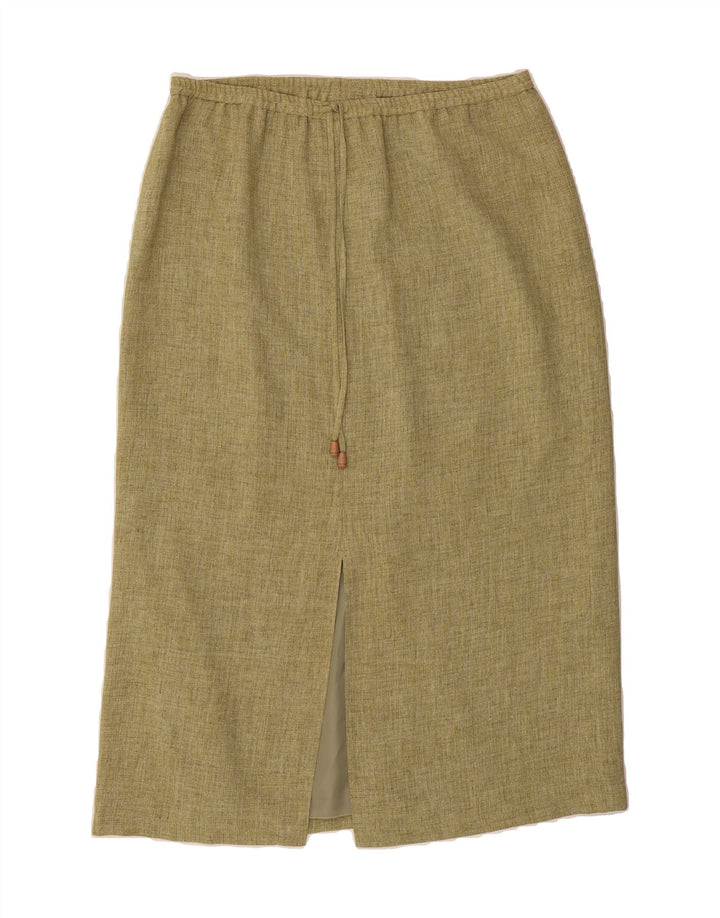 PAUL SEPARATES Womens Straight Skirt UK 18 XL W36  Khaki Polyester Vintage Paul Separates and Second-Hand Paul Separates from Messina Hembry 