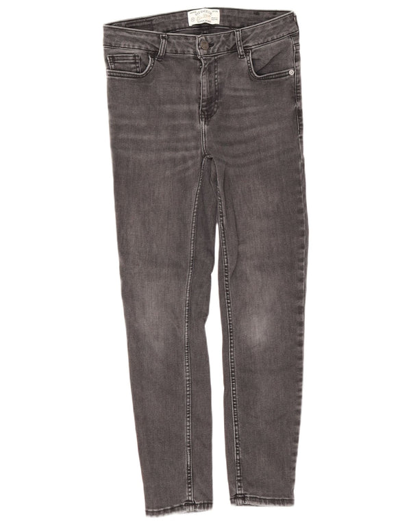 Jeans super skinny corti da donna Fat Face UK 10 piccoli W28 L25 cotone grigio