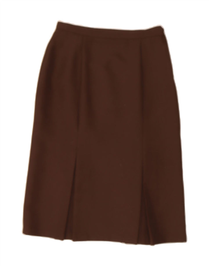 TREVIRA Womens Straight Skirt UK 14 Medium W30  Brown Vintage Trevira and Second-Hand Trevira from Messina Hembry 
