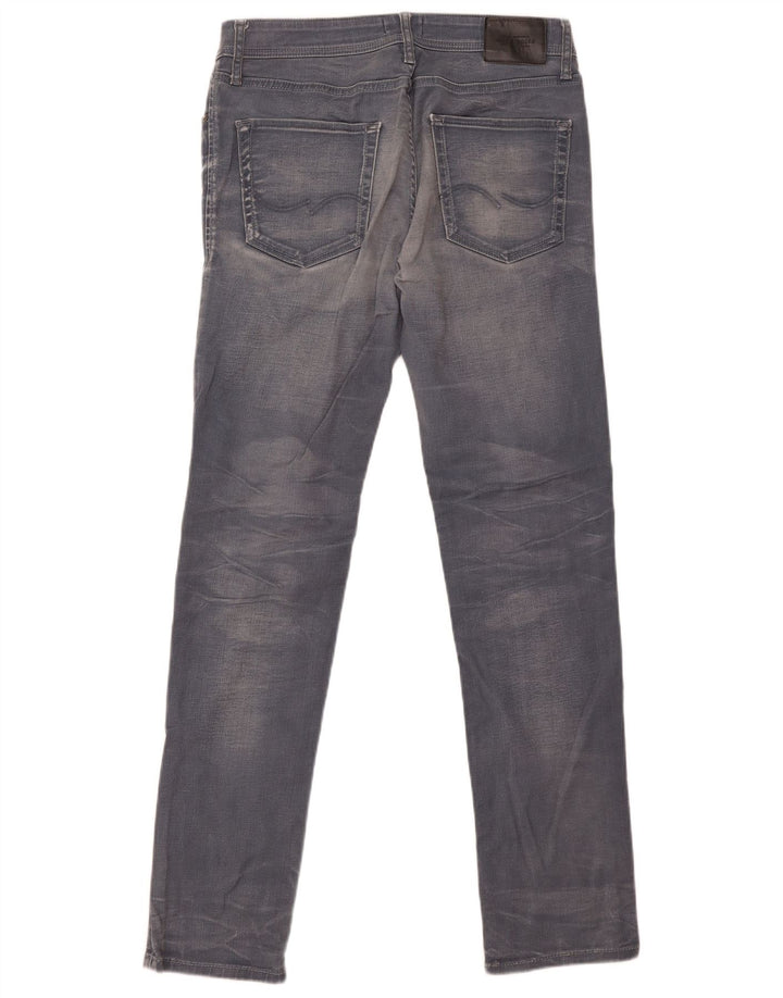 Jack & Jones Uomo Tim Slim Jeans W34 L34 Cotone Grigio