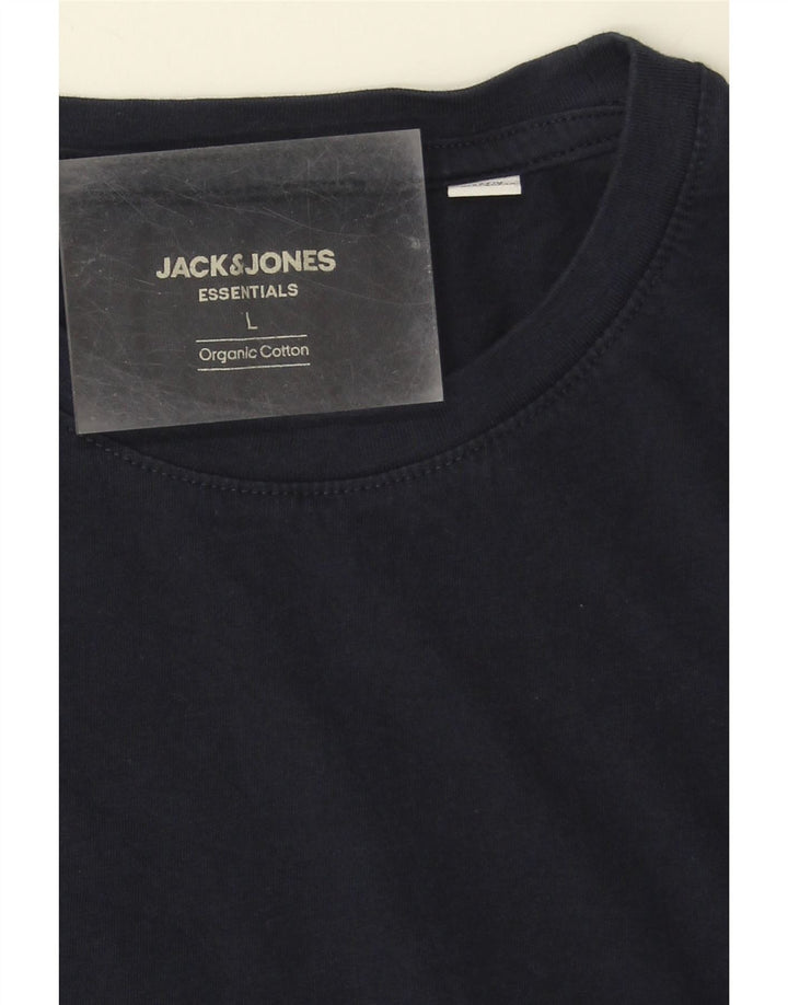 JACK & JONES Mens T-Shirt Top Large Navy Blue Cotton Vintage Jack & Jones and Second-Hand Jack & Jones from Messina Hembry 