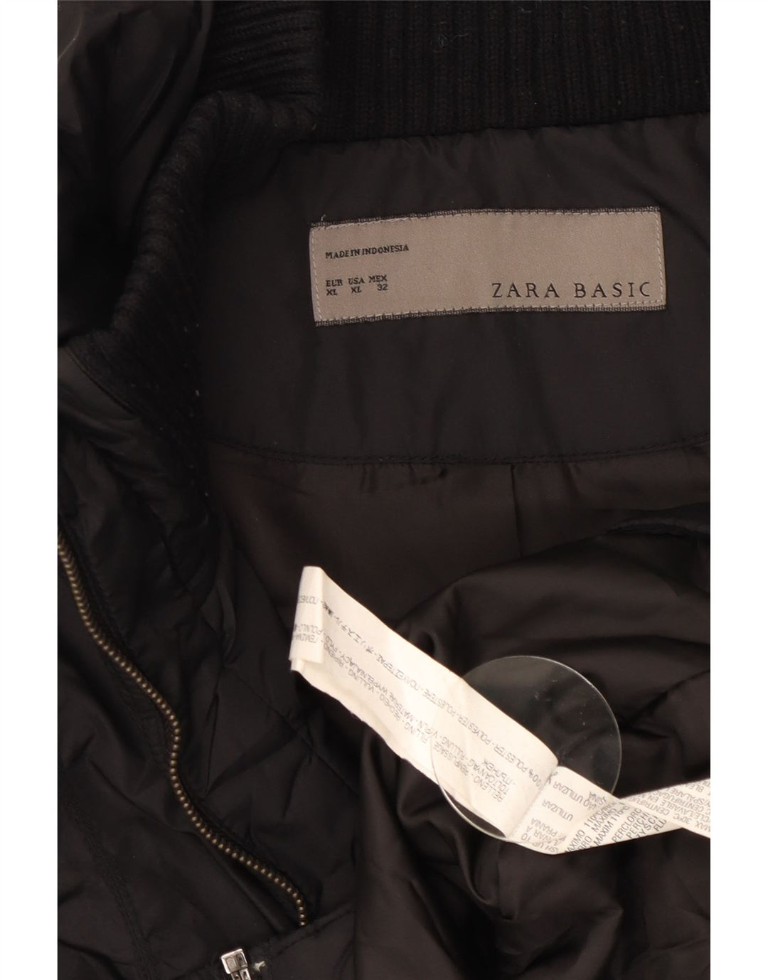 Giacca trapuntata da donna Zara UK 18 XL poliestere nero