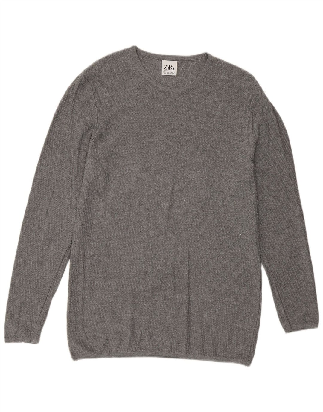 Maglione maglione girocollo da uomo Zara grande grigio