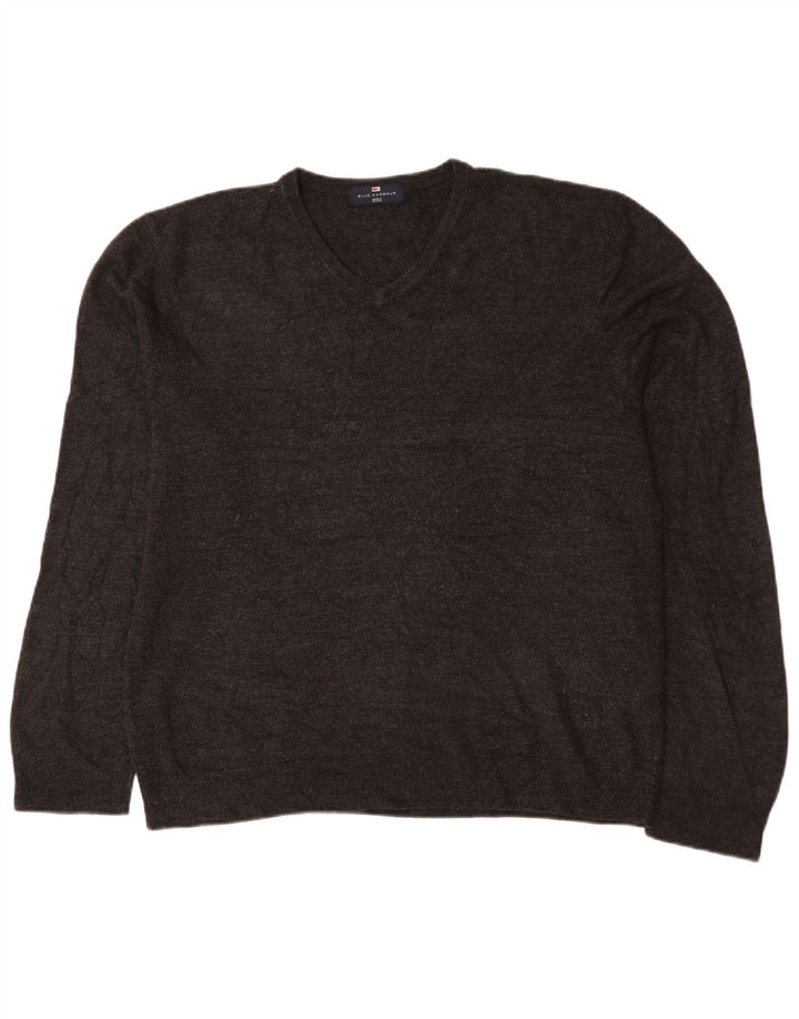 Maglione con scollo a V blu Harbour da uomo Marks & Spencer XL grigio acrilico