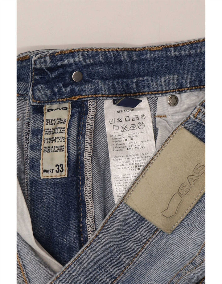 Pantaloncini di jeans da uomo Gas W33 cotone blu medio
