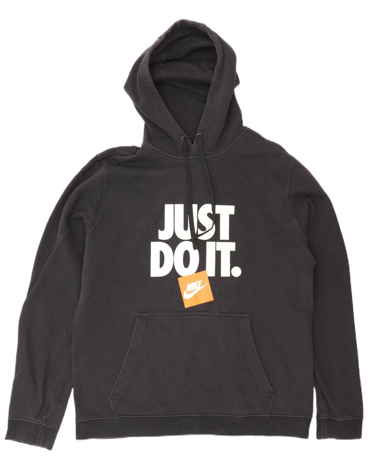 Felpa con cappuccio grafica Nike da uomo grande in cotone nero