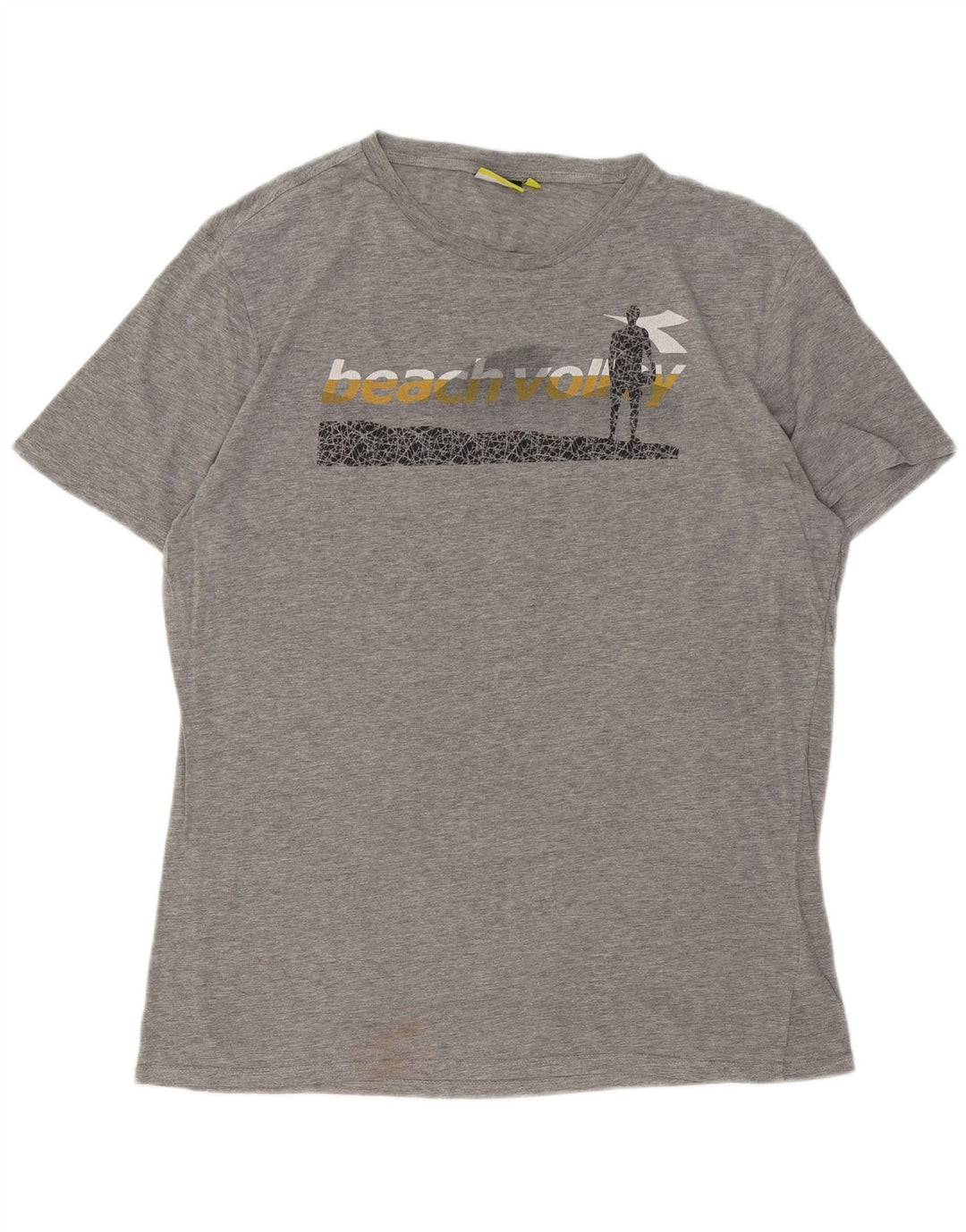 DIADORA T-shirt grafica da uomo Top XL in cotone mélange grigio