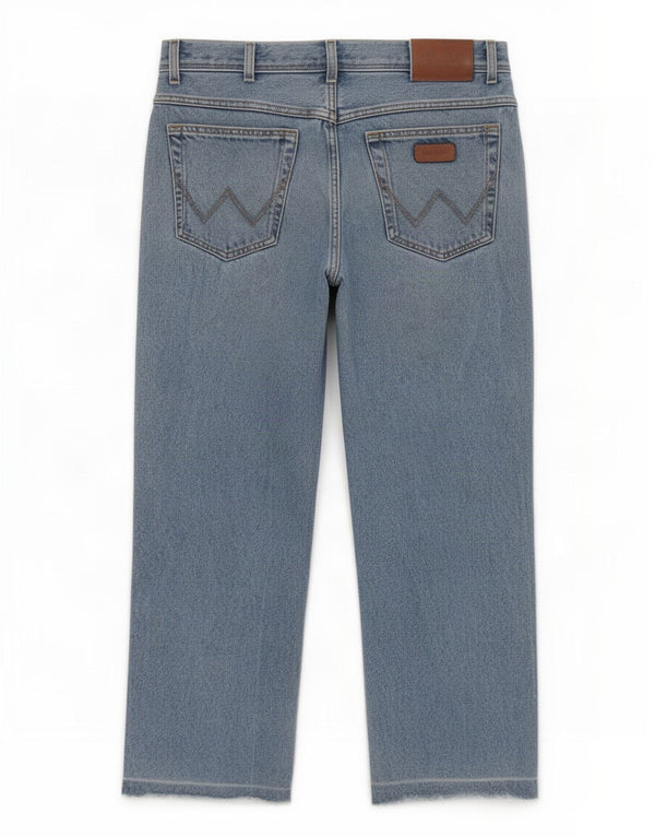 Wrangler Mens Regular Fit Straight Jeans W34 L28 Blue Cotton