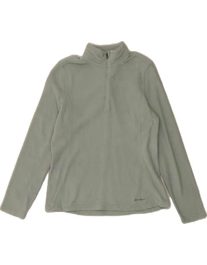 EDDIE BAUER Womens Zip Neck Fleece Jumper UK 14 Medium Green Polyester Vintage Eddie Bauer and Second-Hand Eddie Bauer from Messina Hembry 