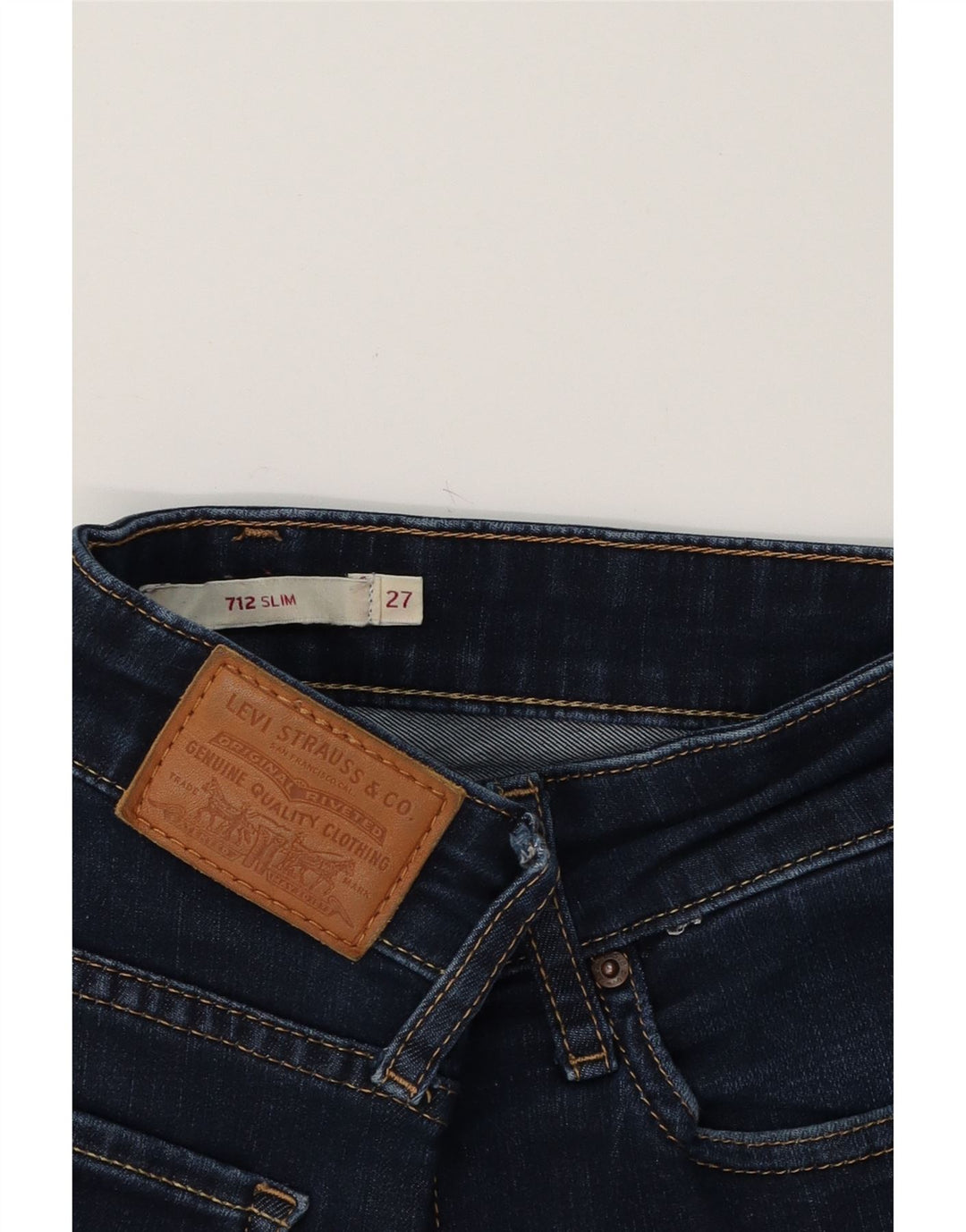 LEVI'S Womens 712 Slim Jeans W27 L30 Navy Blue Cotton Vintage Levi's and Second-Hand Levi's from Messina Hembry 