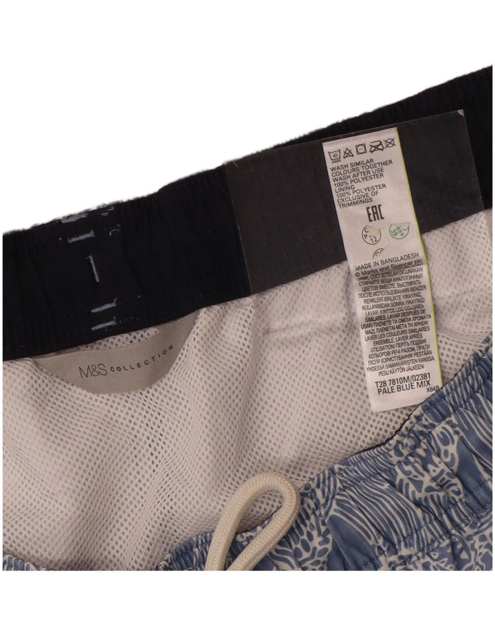 Pantaloncini da bagno da uomo Marks & Spencer modello astratto XL poliestere blu