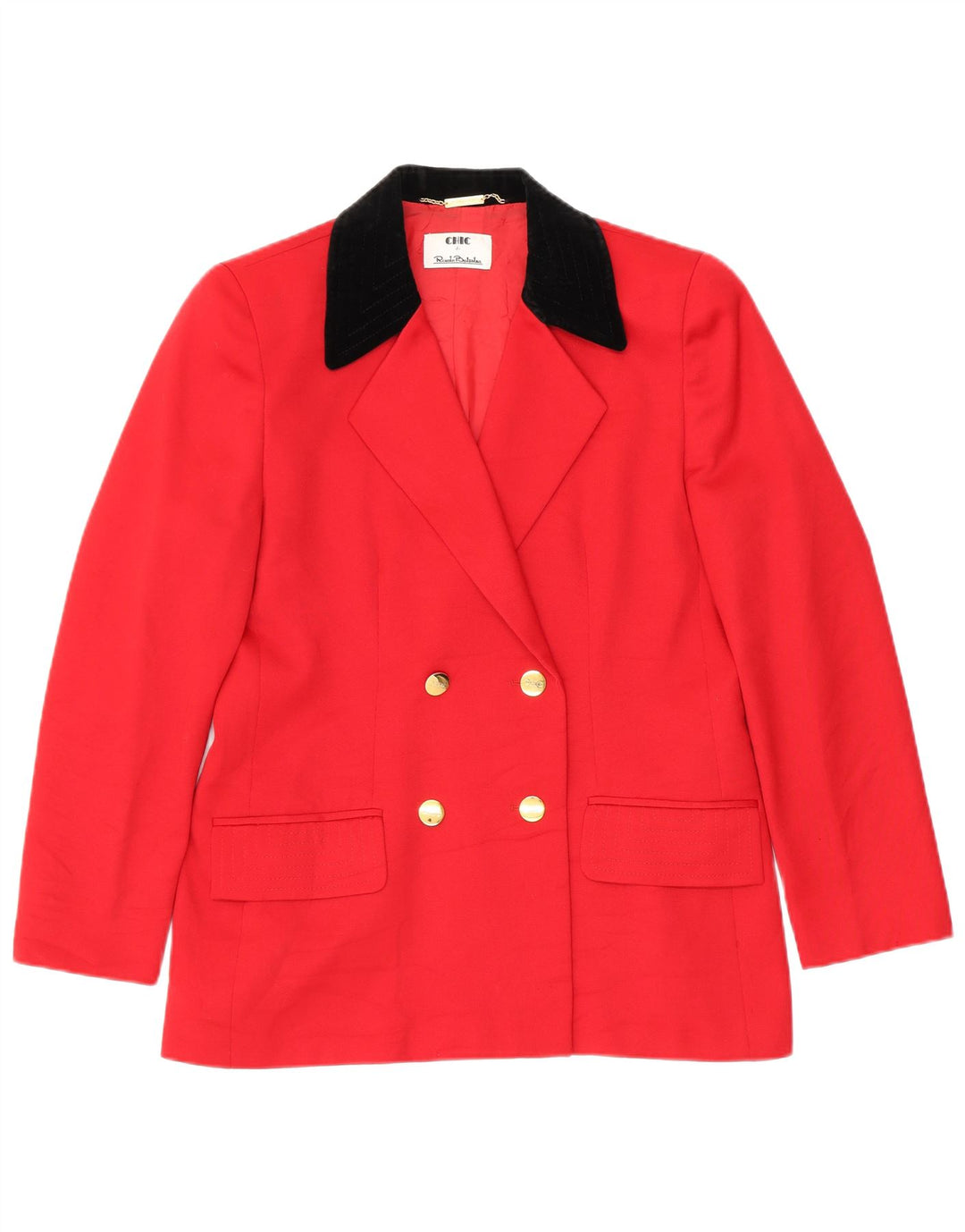 Giacca blazer doppiopetto da donna chic UK 18 XL color block rosso