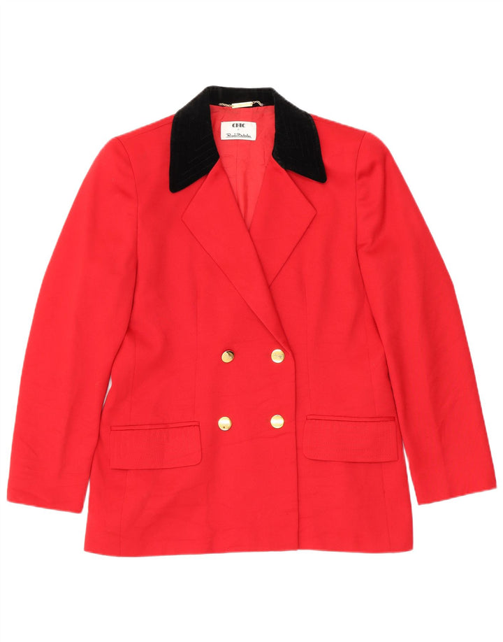 Giacca blazer doppiopetto da donna chic UK 18 XL color block rosso