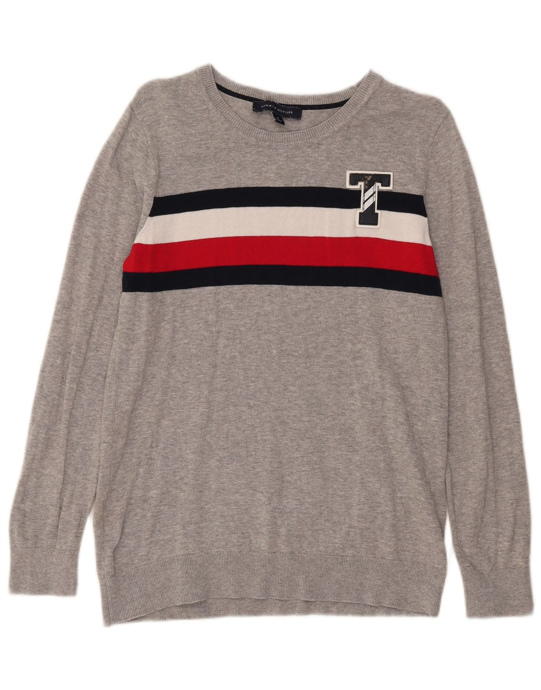 Maglione maglione con scollo a barca da donna Tommy Hilfiger UK 12 Grigio medio
