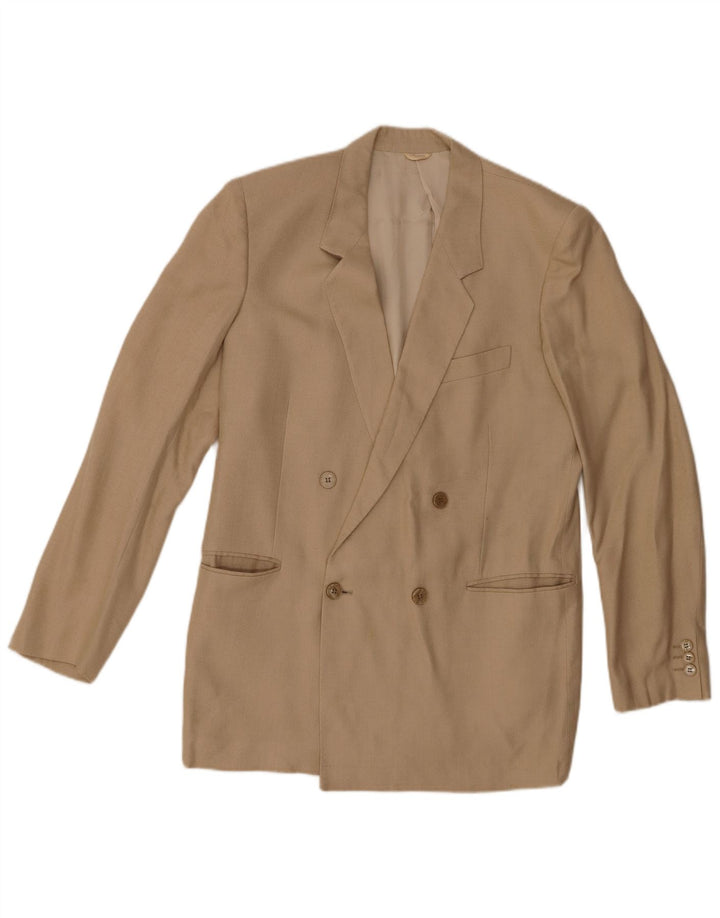 Giacca blazer doppiopetto vintage da uomo UK 36 piccola lana marrone