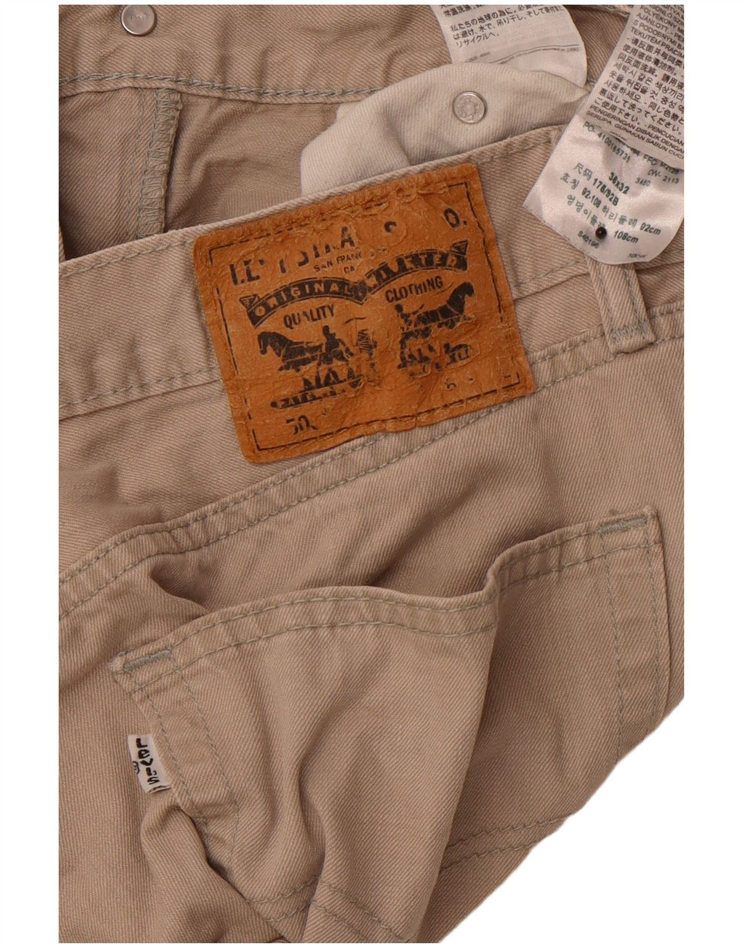 LEVI'S Jeans dritti da uomo 501 W36 L30 Cotone beige