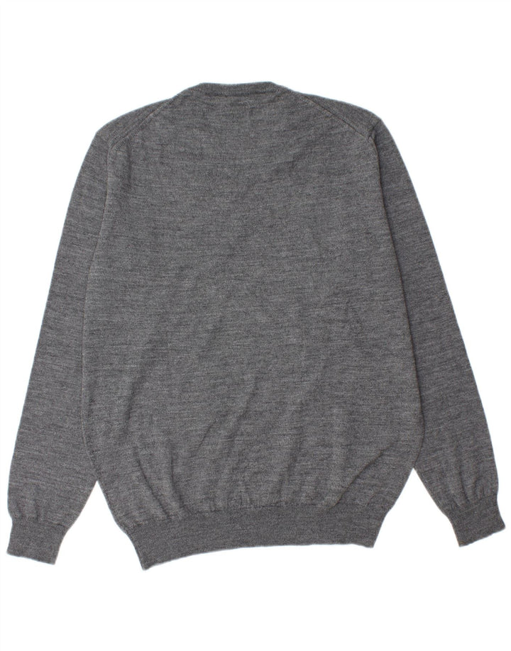 Maglione da uomo con scollo a V Dack's 2XL in lana grigia
