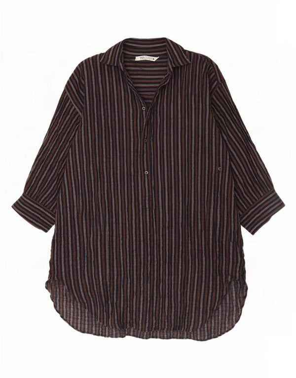 Abito chemisier oversize da donna Zara UK 6 XS a righe multicolore
