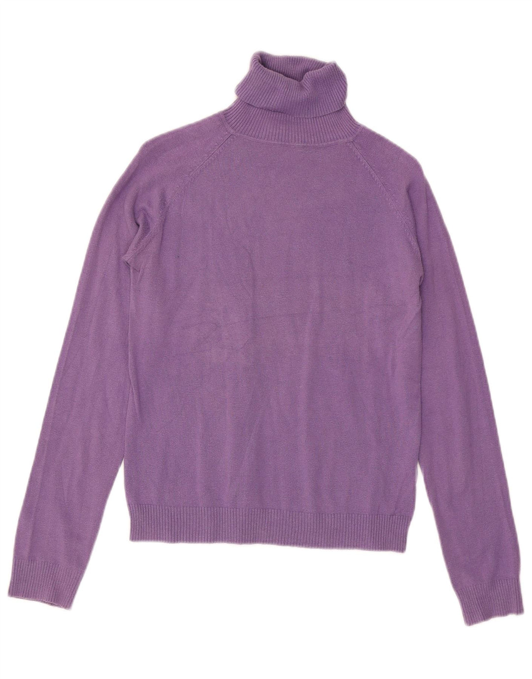 Maglione maglione a collo alto da donna Zara UK 12 cotone viola medio