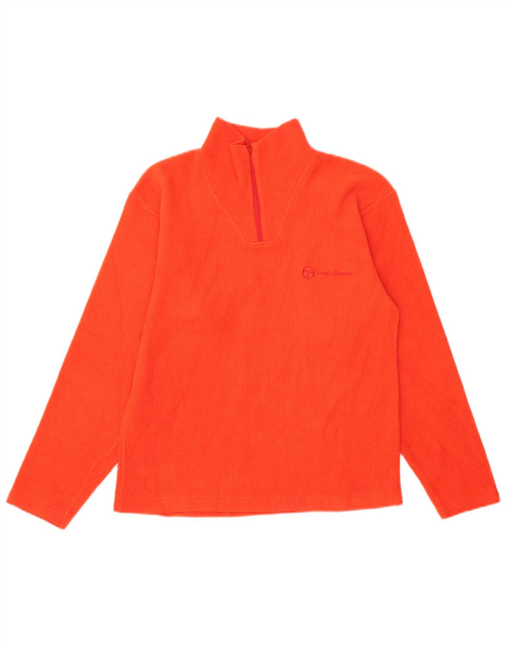 Maglione in pile da donna con collo con zip Sergio Tacchini UK 14 arancione medio
