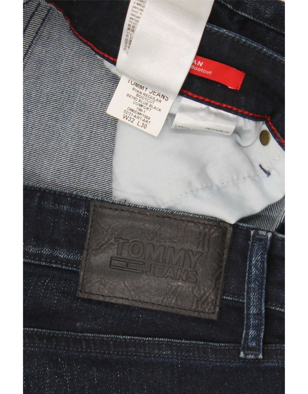 Tommy Hilfiger Uomo Ryan Regular Bootcut Jeans W32 L27 Blu Cotone